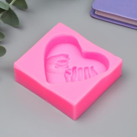 Mold Silicon "Heart - Mile, Moss" 6.4x7 cm-1