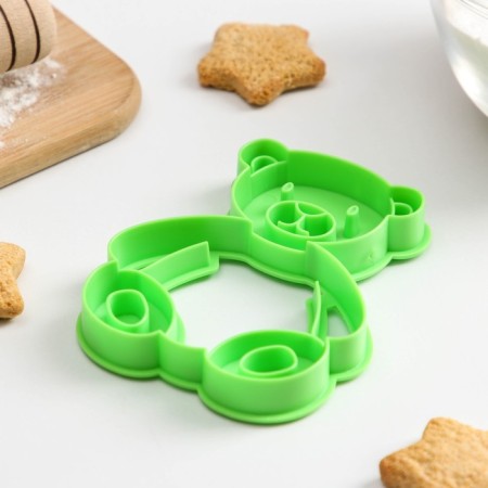 Bear cookie, cutting, stamp, green color-1