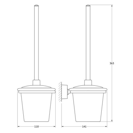 Holder with a toilet ruff with a lid, matte crystal, chrome, fbs-1