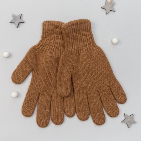 Female gloves from Mongolian wool, red, size 17-19