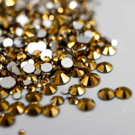 Decor for creativity Glass "Rhubates truncated cone. Gold" d = 1.5-6.5 mm set 1000 pcs-1