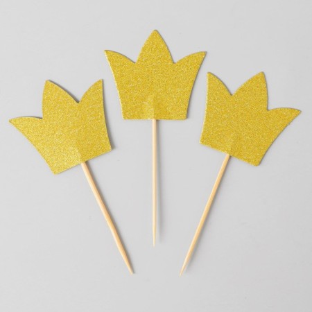 Skewers "Crown", set 12 pcs., Golden color-1
