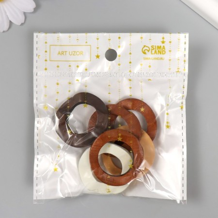 Decor for creativity wood "wavy ring" mix d = 3.5 cm-2