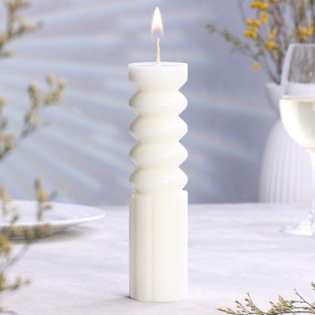 Decorative candle 5.5x21cm, white