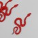 Decor "Red Snake" Foam Glitter, 7 cm (set 6 pcs)
