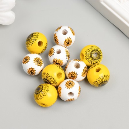 Busina tree for creativity "Round. Flowers" d = 1.6 cm set 10 pcs