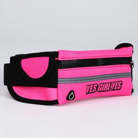 Female belt for running, on a zipper, pink color-2
