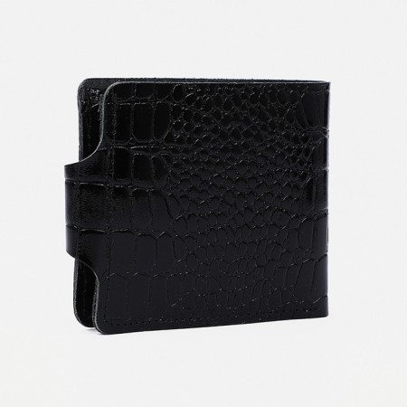 Women's wallet on the button, black color-1