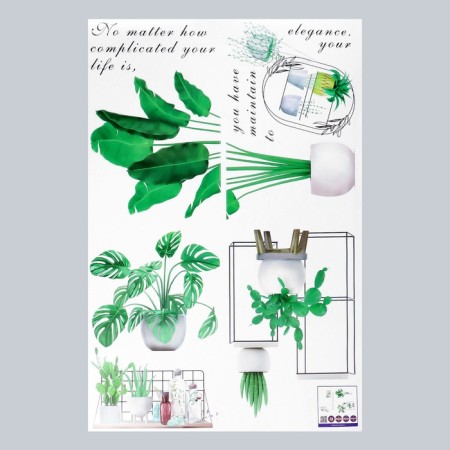 Stick plastic interior color "indoor plants" 60x90 cm-1