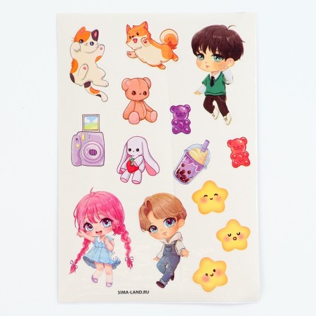 Grivistan Notepad Children's “Puppet”, 10 sheets, sheet of stickers, Stikhel, A6-6