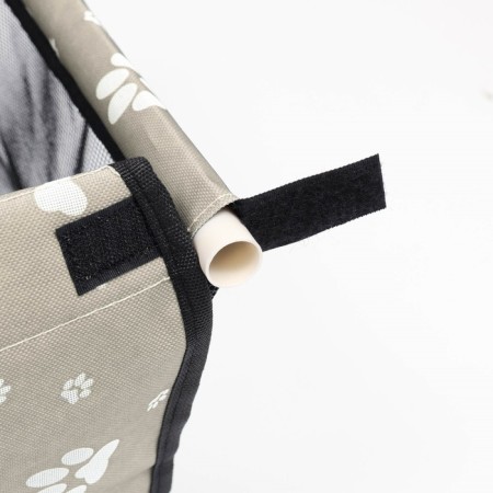 Car Seats for animals 40*30*25 cm, gray with white paws and bones-10
