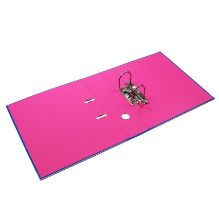 A4, 75 mm, LAMARK, PVC, bilateral wrapping, metal edging, pocket for a spine, collected, blue/pink-5