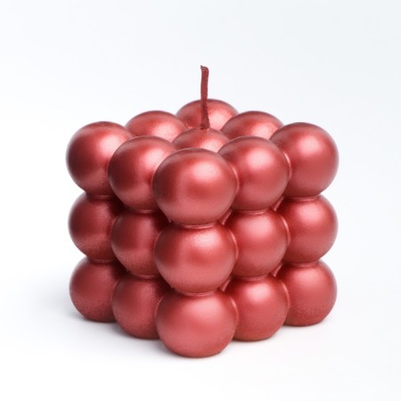 Figure candle "Babble" Big Cube, 5x5x5 cm, red, in the box-4
