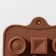 Form for chocolate of the share “circles, squares”, silicone, 21.5 × 10.4 × 1.5 cm, 15 cells, brown color