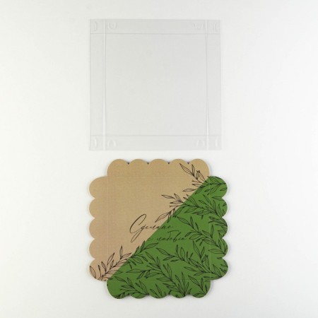 Bearbox, confectionery packaging with PVC lid, “craft”, 18 x 18 x 3 cm-4