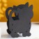 Kashpo wooden "cat" 14.5x7x18.5 cm black