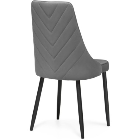 Chair on a metal frame Lord metal/velor, black/gray 45x50x95 cm-4
