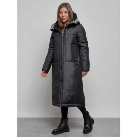 Coat insulated winter female, size 50, black color-2