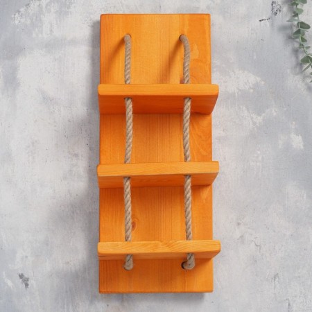 Wooden shelf for 3 bottles, 50x20x14 cm-2