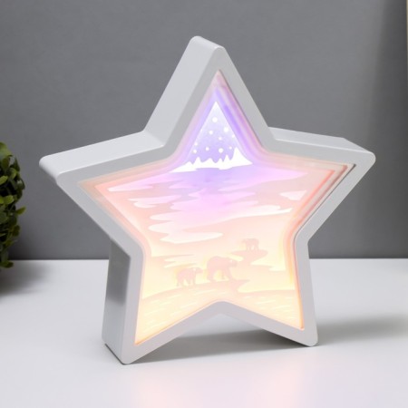 The nightlight "Bear in the Star" Led USB from 3haa Betrayals 22.5x22.5x5 cm Risalux-2