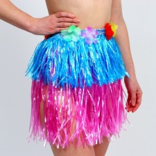 Hawaiian skirt, 40 cm, two-color blue pink