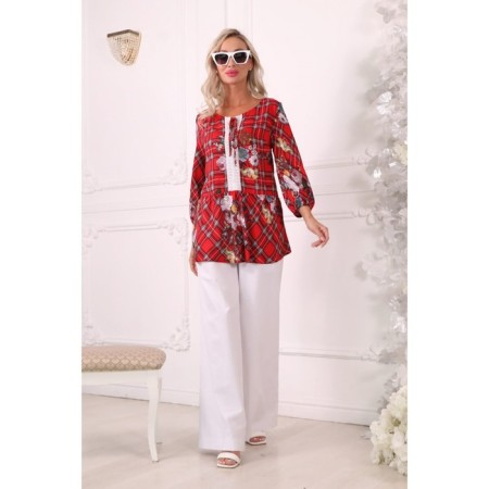 Female blouse, size 44, red color-2