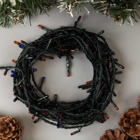 Garland “thread” 7 m, IP20, dark thread, 180 lamps, glow of multi, 8 modes, 220 V-1