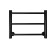 Water towel "Sanprise" Aurora P6, 400x700 mm, with a shelf, lower connection, black