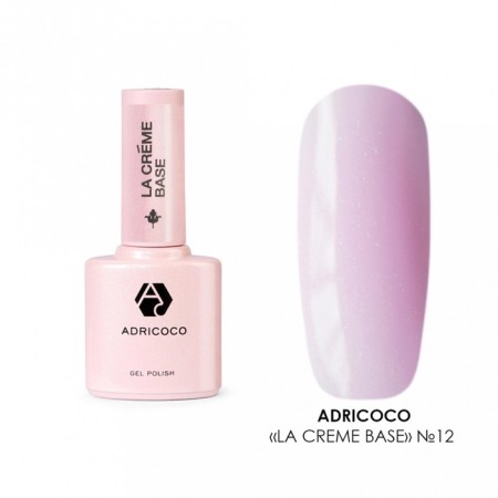 The camouflage base Adricoco La Creme Base, with Shimmer, No. 12 Light lilac, 10 ml