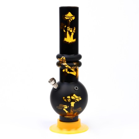 Bong, H-32 cm, "mushrooms", acrylic, yellow-1