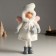 Interior doll "Angel Esa in a white knitted dress, with a hood-cap" 34 cm