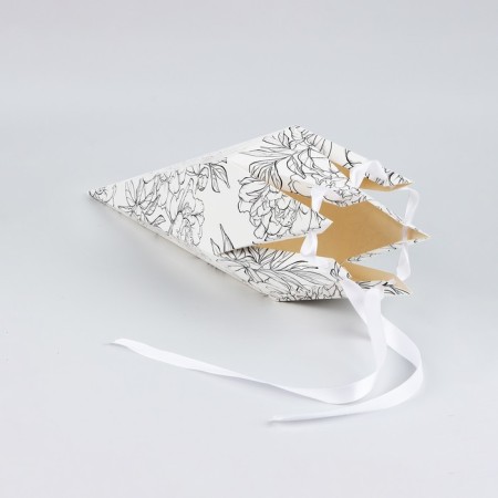Carriage - hexagon for flowers "Contour flowers", white, 15 x 35 x 15 cm-1