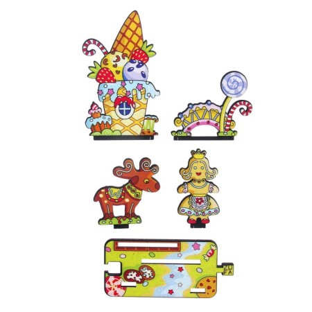 Wooden puzzle "Diorama. Candy Country "-4