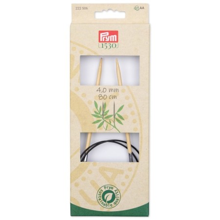 Circular knitting needles, bamboo, 4.0 mm/80cm, 1 pcs