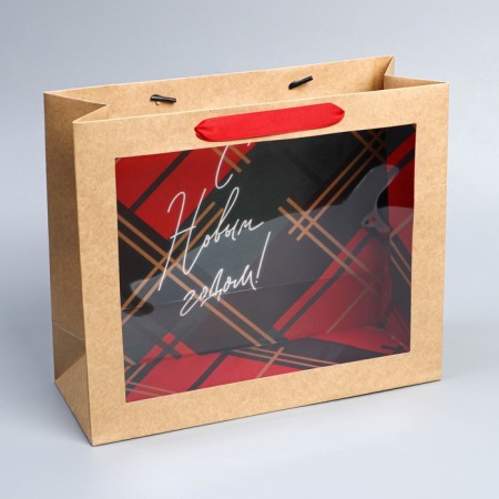 Craftsman package with the Plastic window "New Year's Cage", 31 x 26 x 11 cm, New Year-1