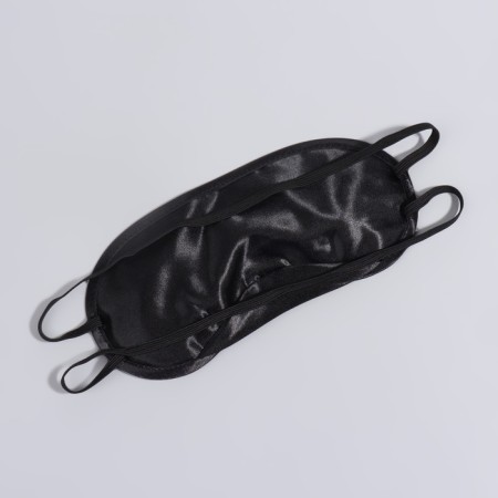 Sleep mask, satin, with a nose, double elastic, 19 × 8.5 cm, black color-3