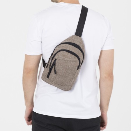 Bag sling ZFTS, textiles, beige color-1