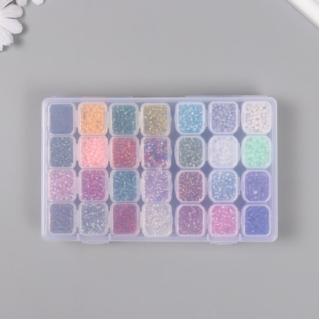 Biser set 28 colors 8/0, 5x2.5 cm-1