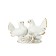 Souvenir Ceramics "Doves with a rose" white, rhinestone 5.8x8.7x4.2 cm
