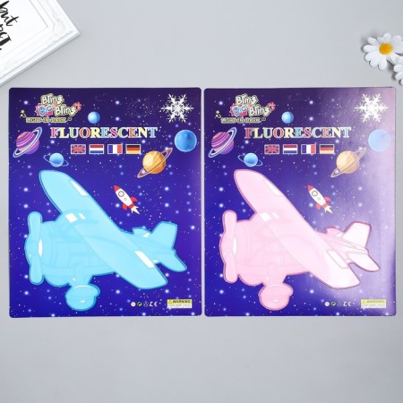 The phosphorus "plane" sticker with glue pads mix 29.5x25 cm-2