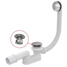 Alcadrain A507CKM bath siphon, stock hole D = 52, Click/Clack system, siphon length 57 cm