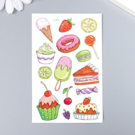 Tattoo on the body color "Sweets. Citrus and berries" 12x7.5 cm