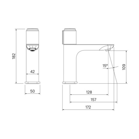 Mixer for the IDDIS Slide Sliblbti01 sink, with the innovative Push Control control-14