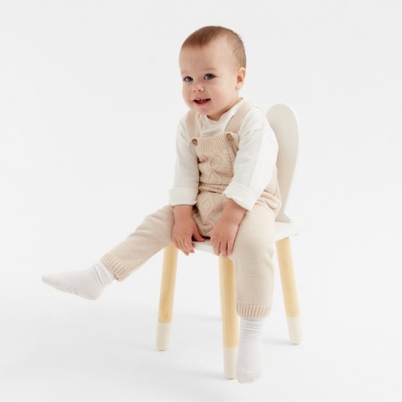 Combine Children's Knitted Minaku, height 62-68, beige color-3