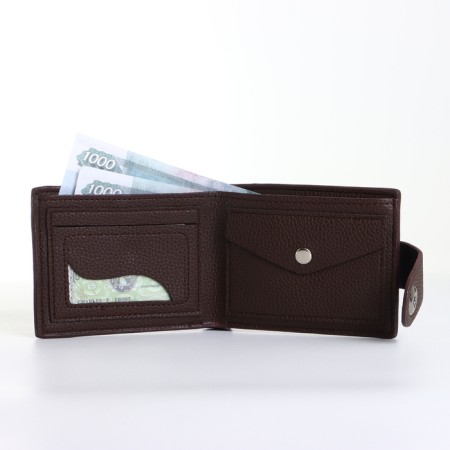 Male purse on a magnet, brown color-7