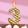 Candle in the cake on the skewer "Sot", the number 3, 7 cm, gold