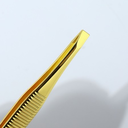 Direct, wide tweezers, 8.5 cm, golden color-4