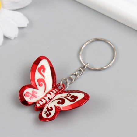A keychain plastic for metal "Butterfly with patterns on wings" MIX 3.5x4.7x0.5 cm-2