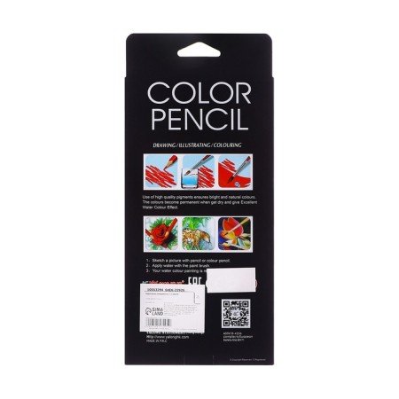 Pencils of watercolor 12 colors, in a cardboard box, triangular, der, with cysts, animal mix-10