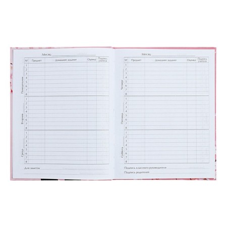 Universal diary for grades 1-11 anime. Tender girl, solid cover, glossy lamination, 40 sheets-6